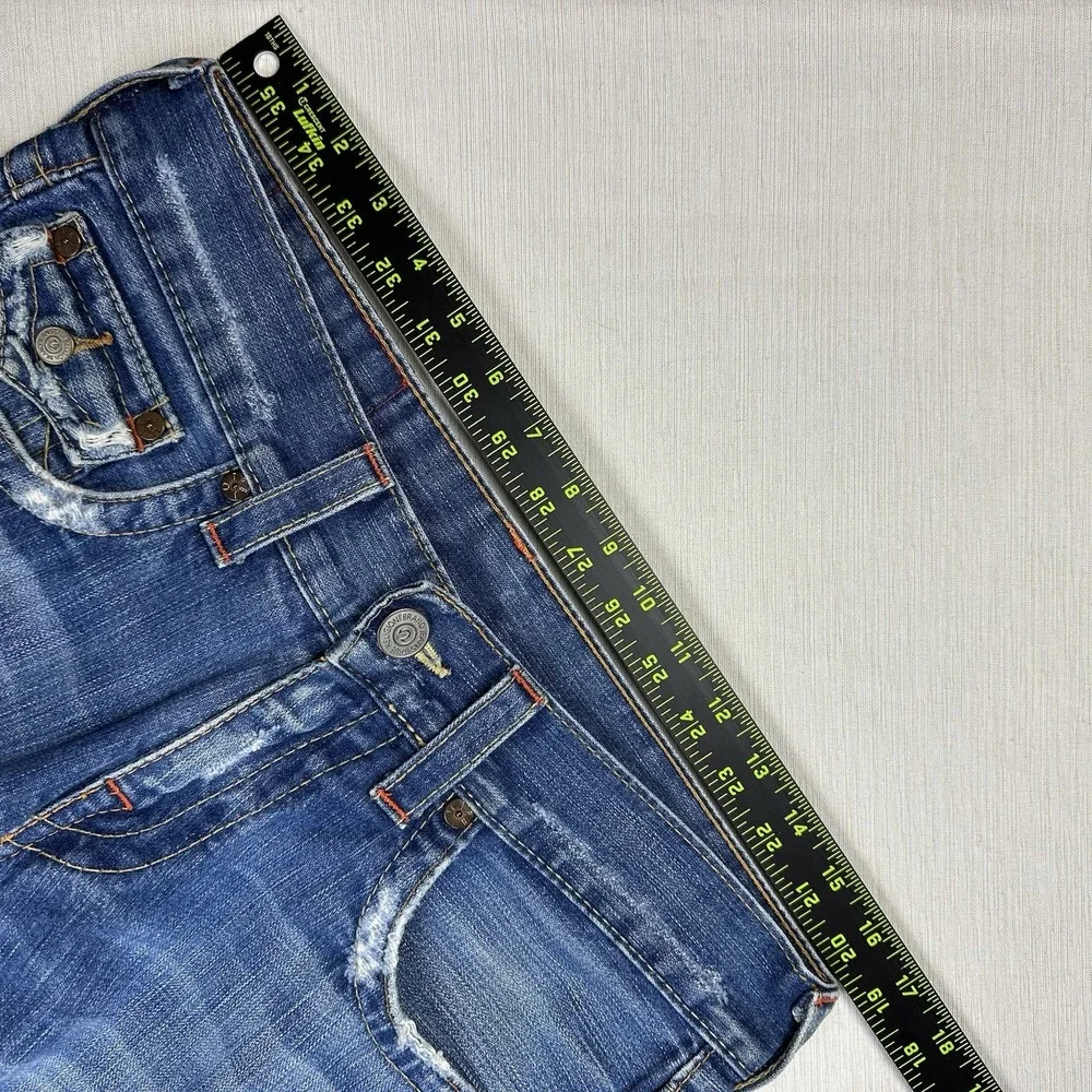Vtg True Religion Section 803 Boot Cut Wide Leg Jeans Men Fits 33x33 Distressed